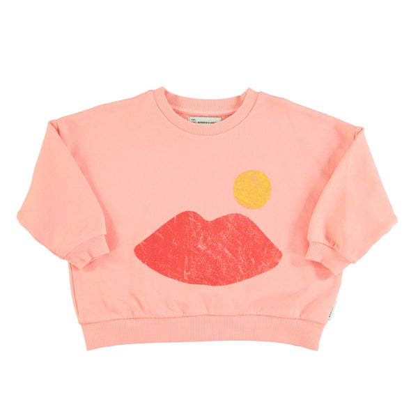 PiuPiuchick Sweatshirt Coral/Pink Lips Print