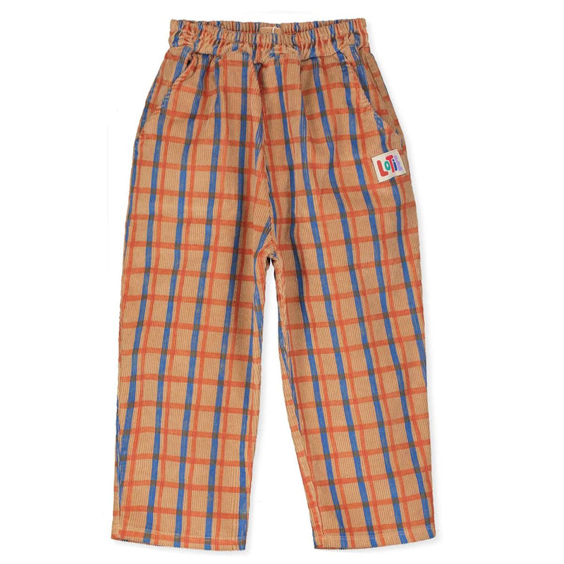 Lötiekids Checked Cord Wide Pants Toasted