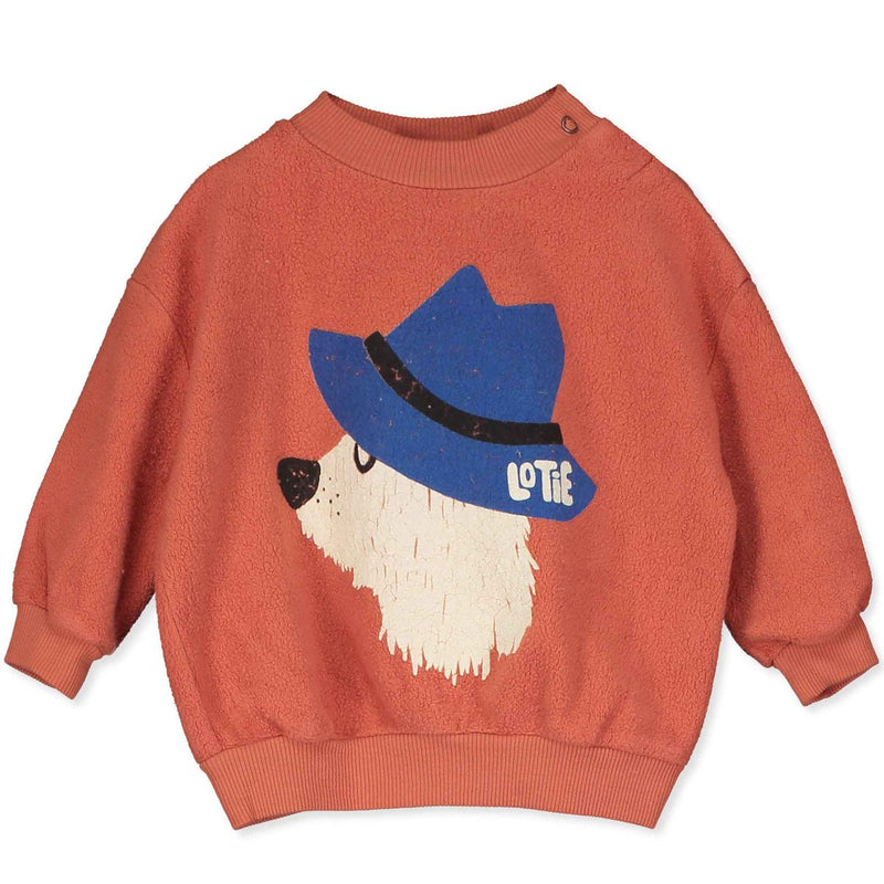 Lötiekids Baby Dog Teddy Sweatshirt Clay
