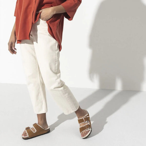 Birkenstock Arizona Lamsvel Suede Mink (maat 38-41)