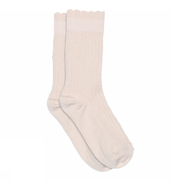 Mp Denmark Fine Wool Rib Inger Socks Cherry Blossom