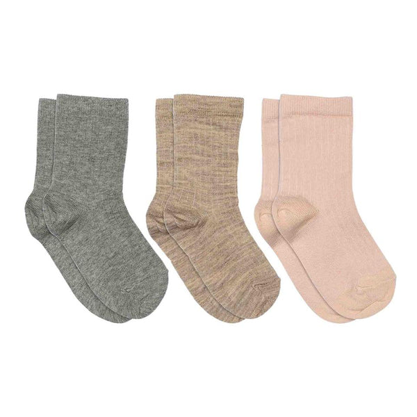 Mp Denmark Ben 3-pack Socks  Light Brown Melange