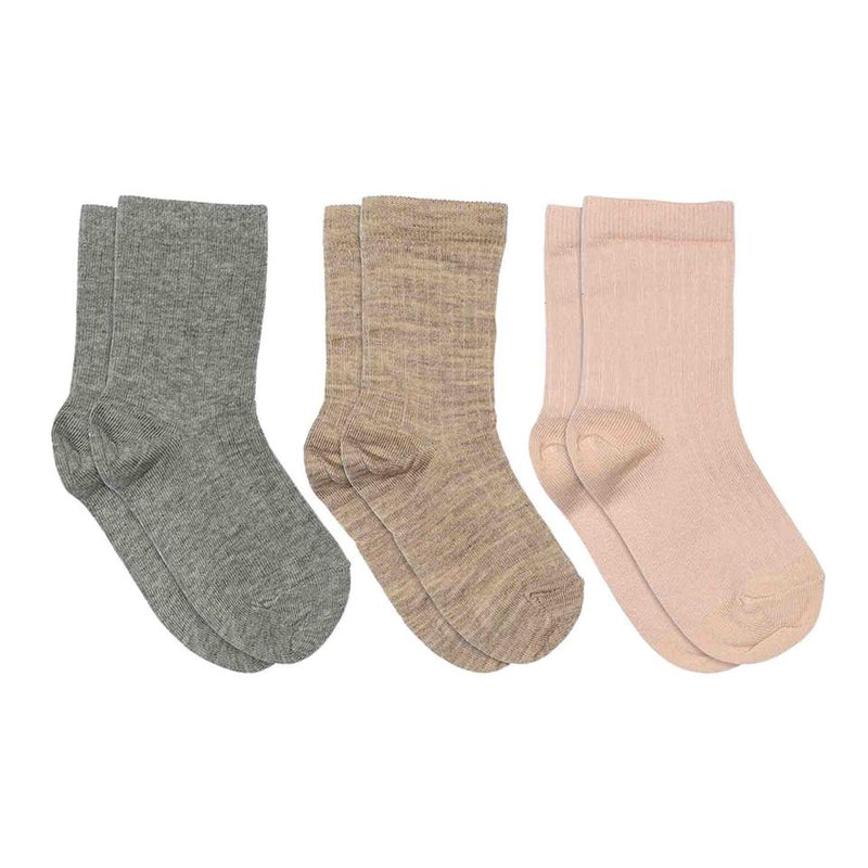 Mp Denmark Ben 3-pack Socks  Light Brown Melange