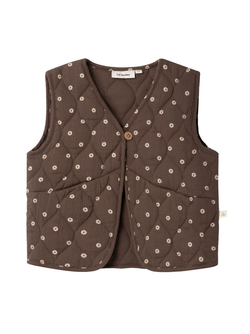 Lil Atelier Quilt Vest Rain Drum