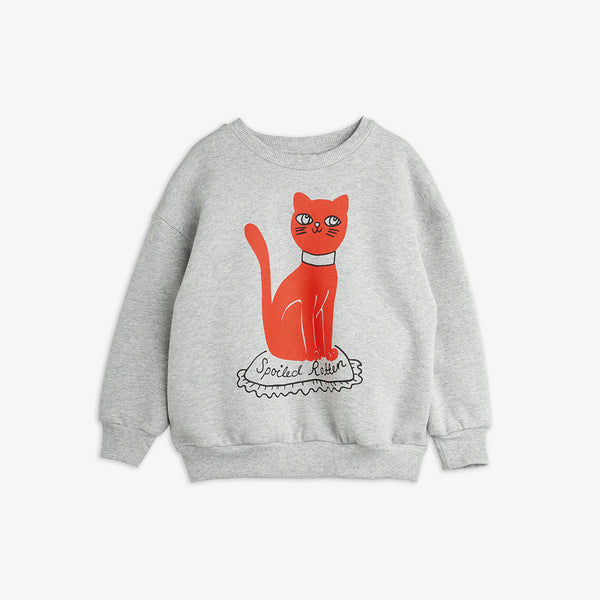 Mini Rodini Cat Sweatshirt Grey Melange