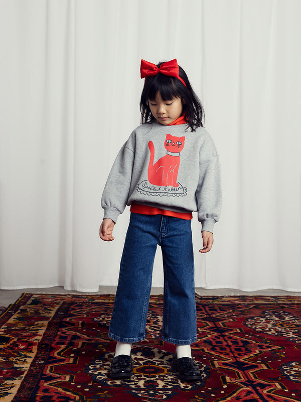 Mini Rodini Cat Sweatshirt Grey Melange