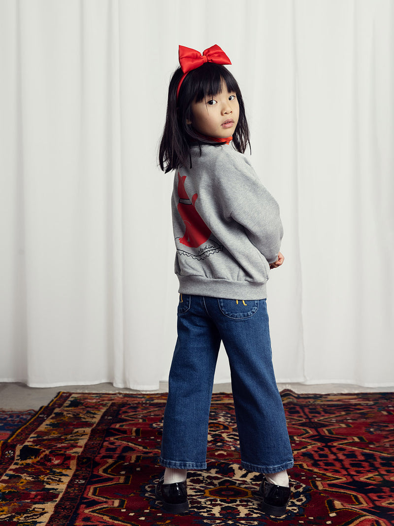 Mini Rodini Cat Sweatshirt Grey Melange