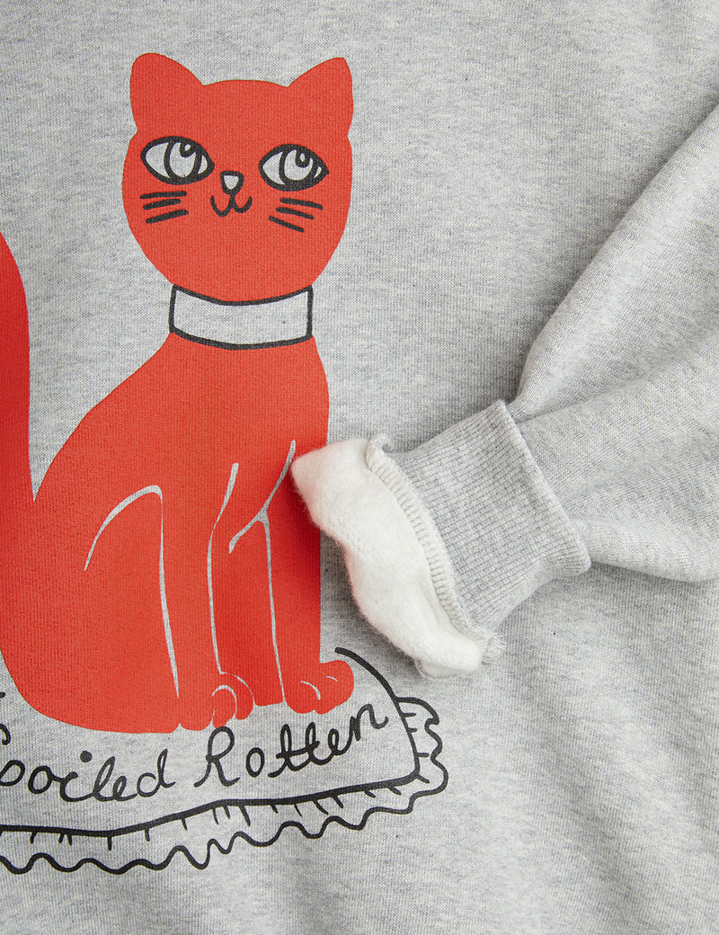 Mini Rodini Cat Sweatshirt Grey Melange