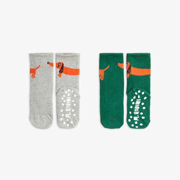 Mini Rodini Dog Anti-slip Socks Multi 2-pack