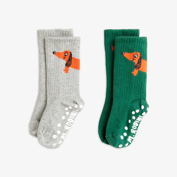 Mini Rodini Dog Anti-slip Socks Multi 2-pack