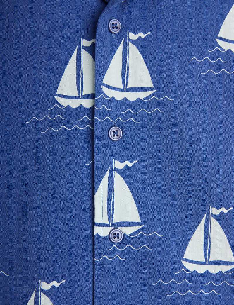 Mini Rodini Sailing Boats Woven Shirt