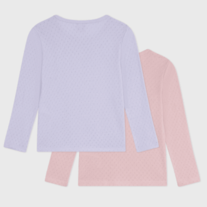 Petit Bateau Set van 2 hemdjes met lange mouwen