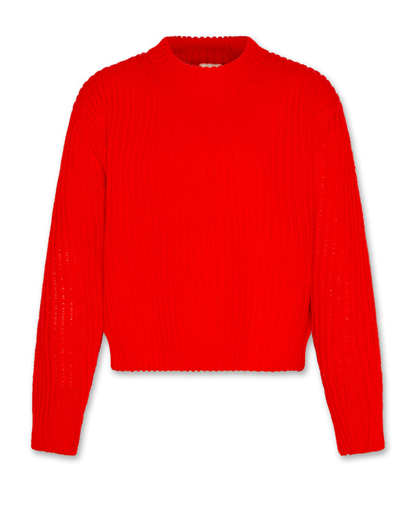 AO76 Carla C-neck Plain Fluo Red