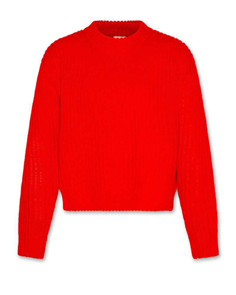 AO76 Carla C-neck Plain Fluo Red