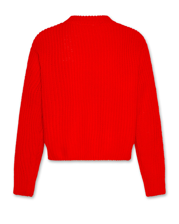 AO76 Carla C-neck Plain Fluo Red