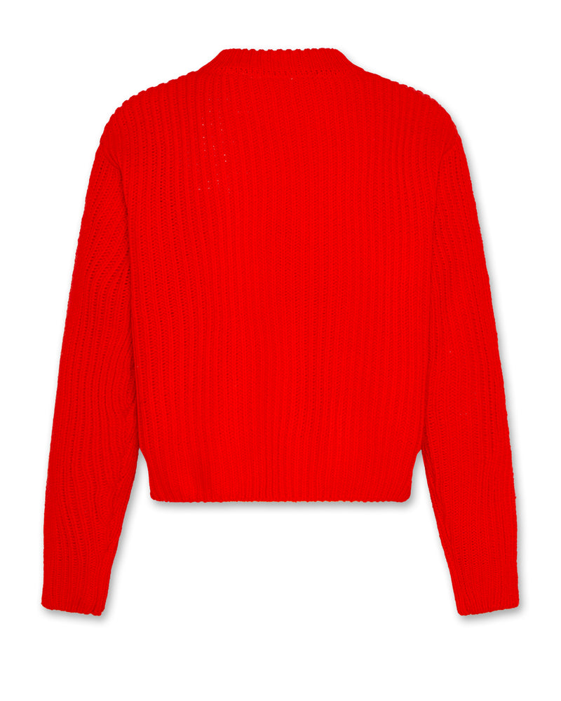 AO76 Carla C-neck Plain Fluo Red