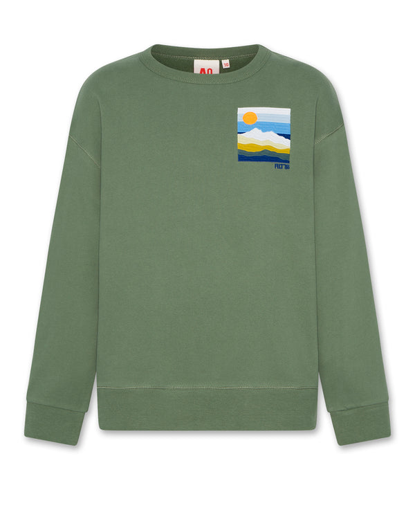 AO76 Oscar Sweater Landscape Earth Green