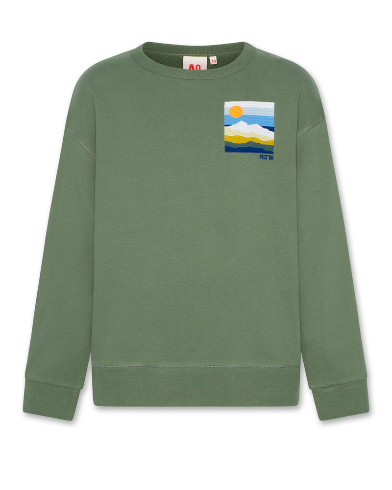 AO76 Oscar Sweater Landscape Earth Green