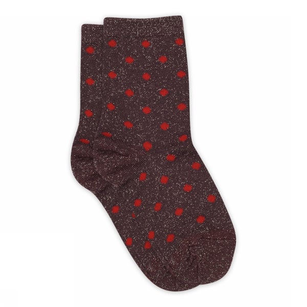 Mp Denmark Irma Glitter Socks Grape Skin