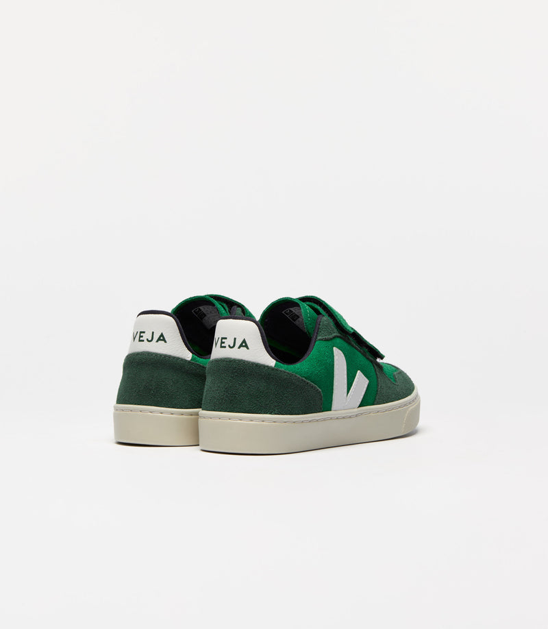 Veja Sneaker Small V-10 Suede Emeraude White (maat 27-32)