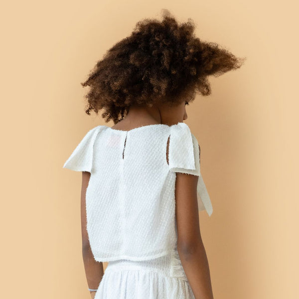 Simple Kids Curl Top Party White