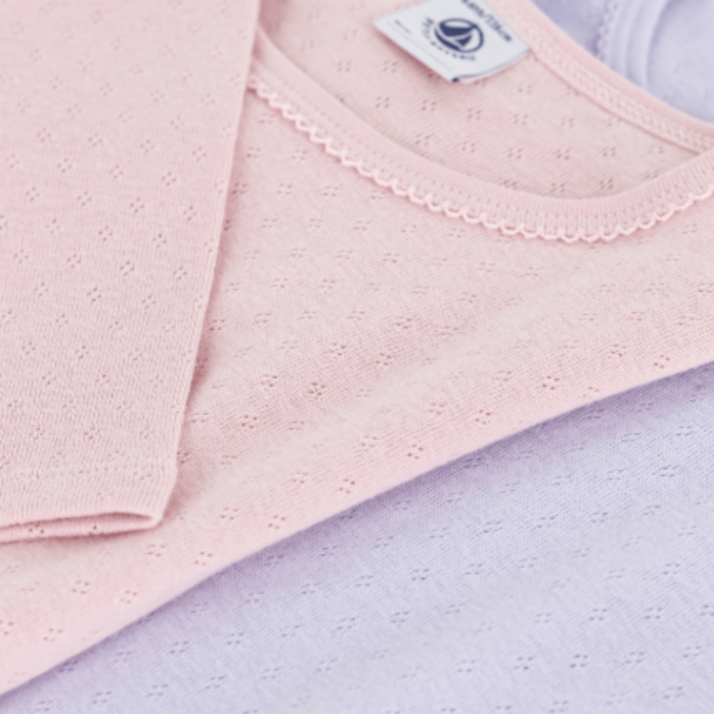 Petit Bateau Set van 2 hemdjes met lange mouwen