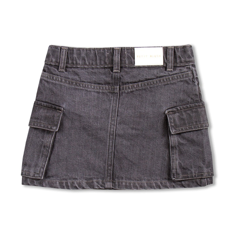 Petit Blush Cargo Skirt Washed Grey