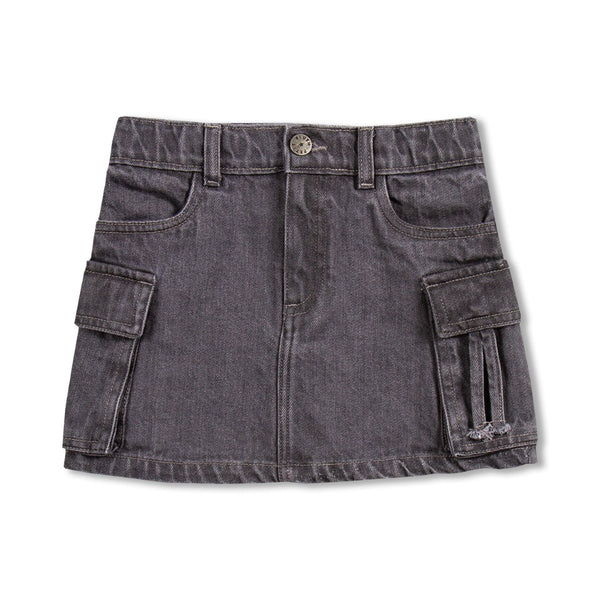 Petit Blush Cargo Skirt Washed Grey