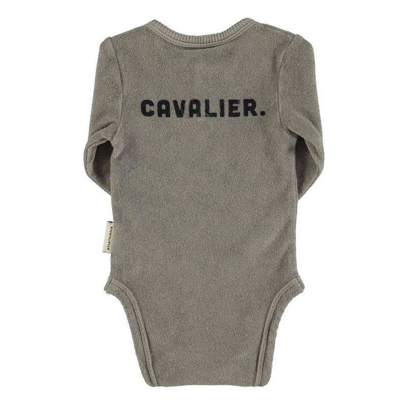 PiuPiuchick Baby Long Sleeve Body Grey Cavalier Print