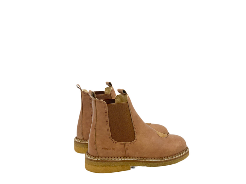 Angulus Chelseaboot Glitter Heart Cognac (maat 26-32)
