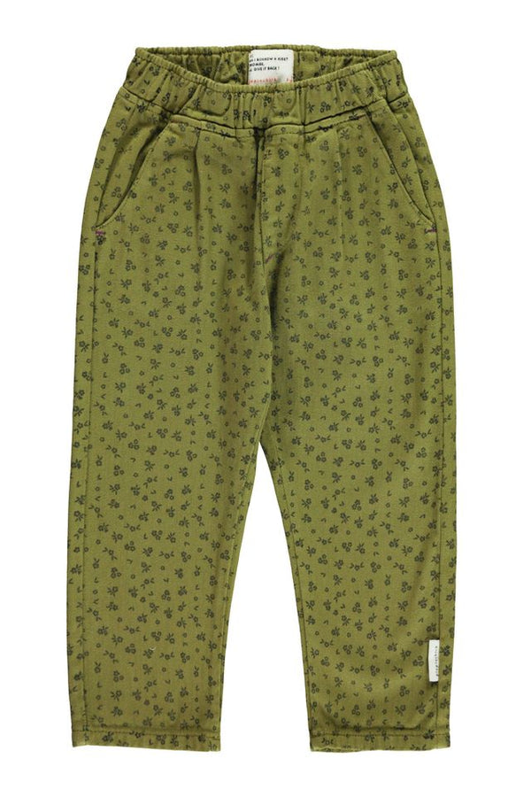 PiuPiuchick Unisex Trousers Khaki w/ Black Flowers