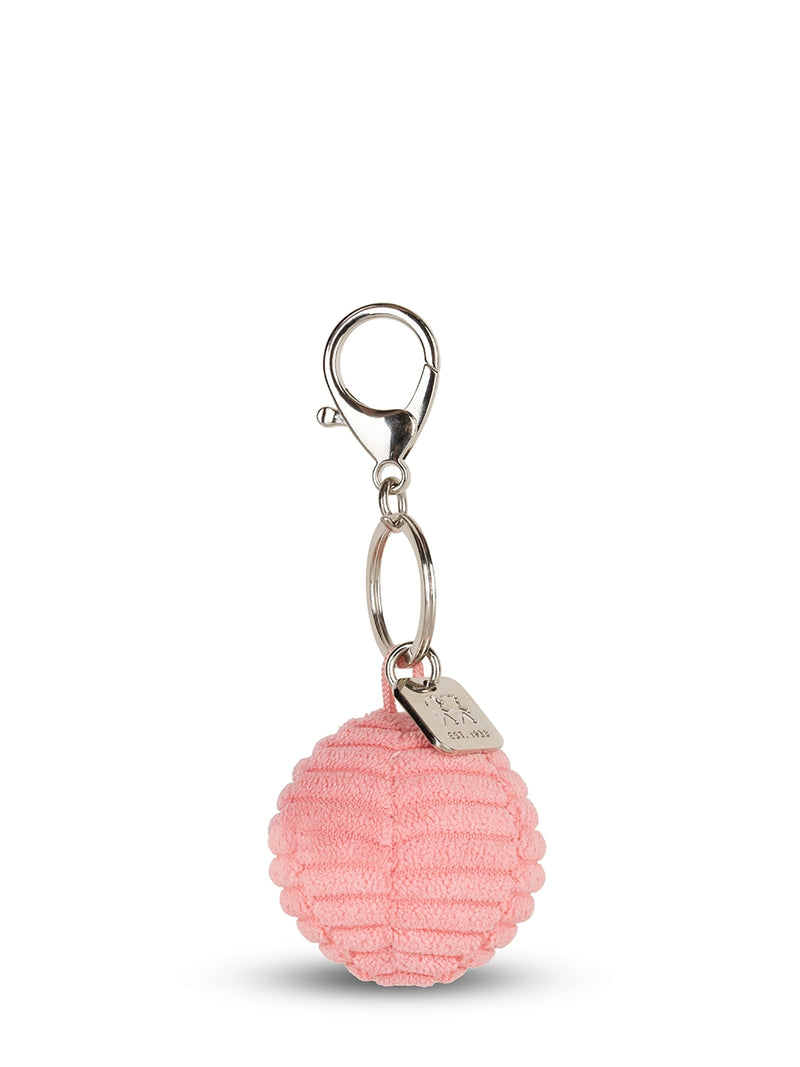 Smiley Keychain Eco Corduroy Bubble gum Pink 4,5 cm