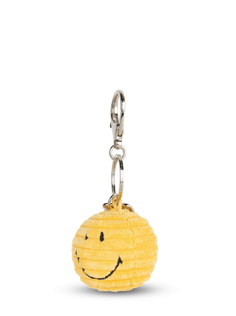 Smiley Keychain Eco Corduroy Yellow 4,5 cm
