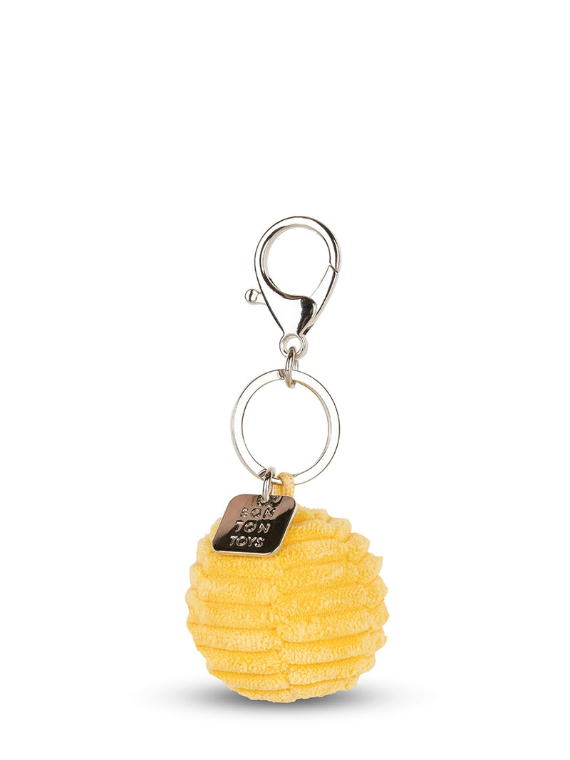 Smiley Keychain Eco Corduroy Yellow 4,5 cm