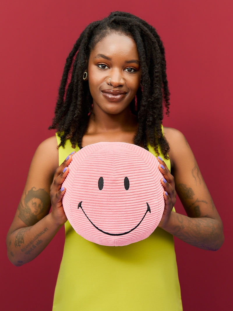Smiley Eco Corduroy Bubblegum Pink 23 cm
