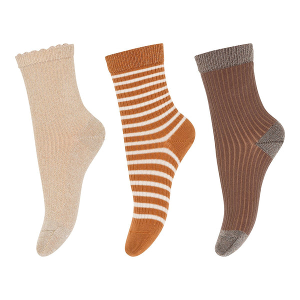 Mp Denmark Dagmar Socks 3-pack Champagne Beige