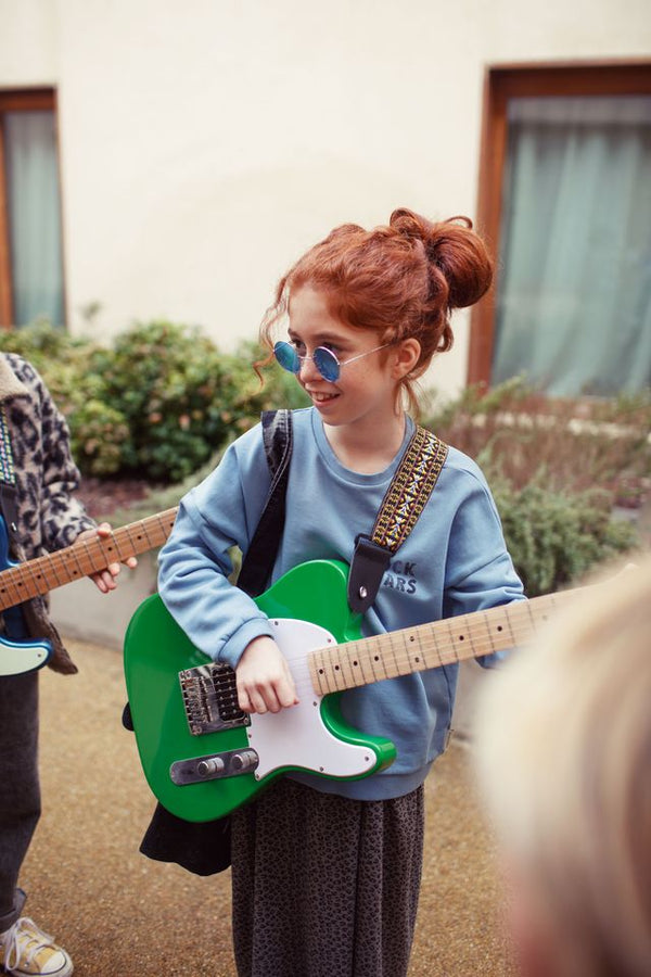 PiuPiuchick Sweatshirt Blue w/ "Rock stars" Print