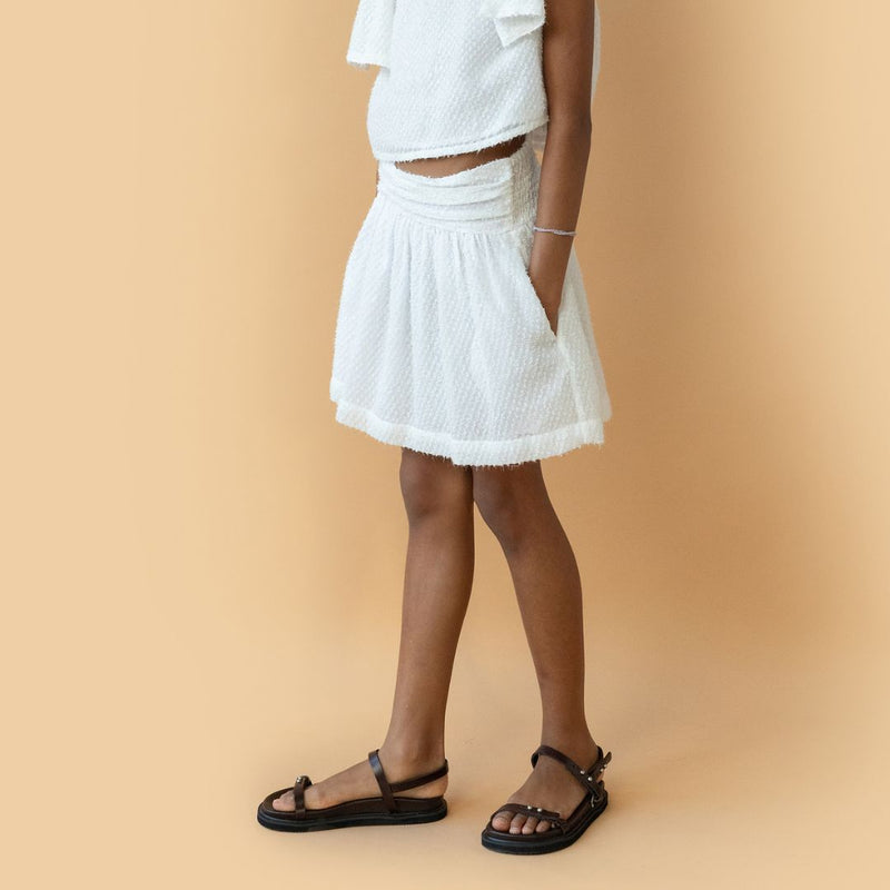 Simple Kids British Skirt Party White