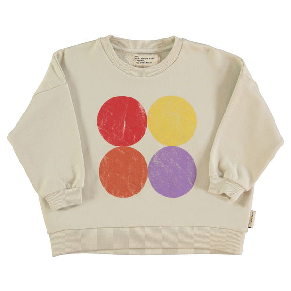 PiuPiuchick Sweatshirt Ecru/Multicolor Circles Print