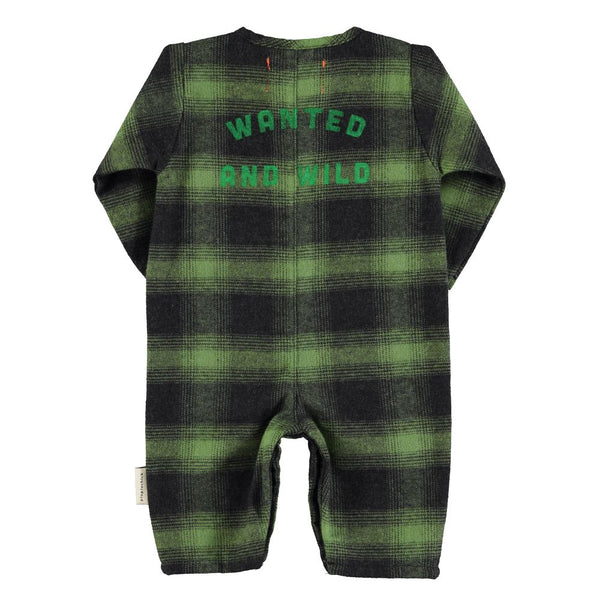 PiuPiuchick Baby Jumpsuit Green & Black Checkered