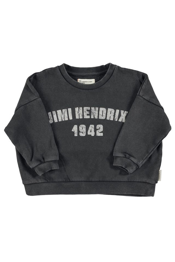 PiuPiuchick Sweatshirt Faded Black w/ "Jimi Hendrix" Print