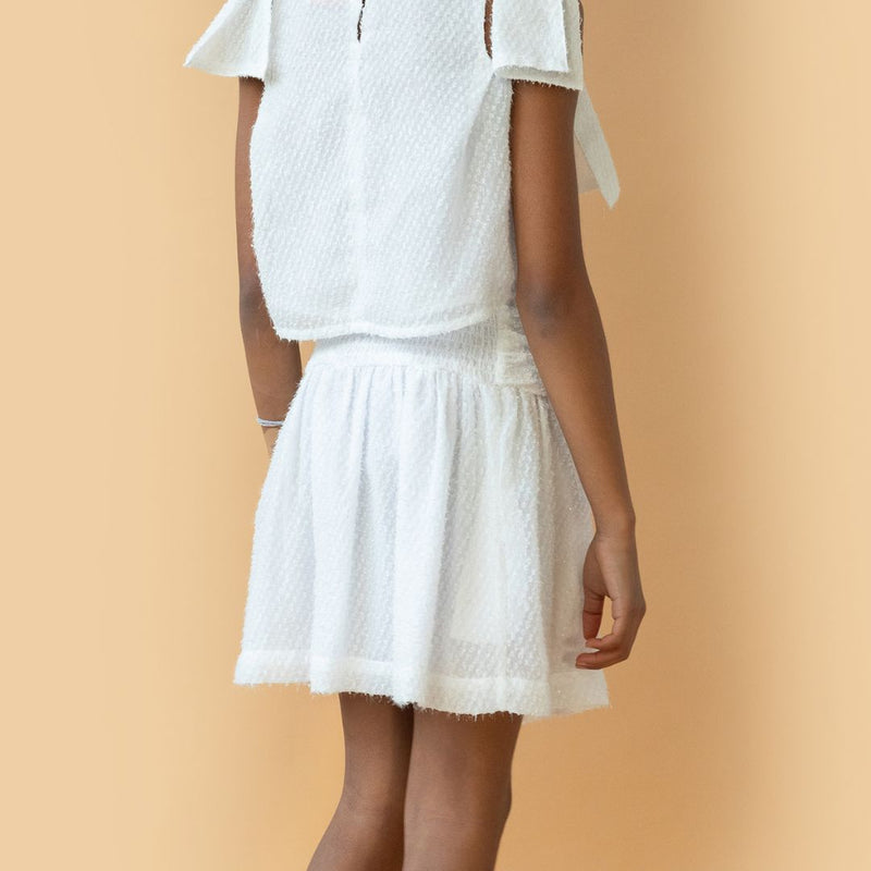 Simple Kids British Skirt Party White