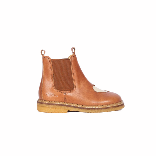 Angulus Chelseaboot Heart Cognac (maat 26-32)