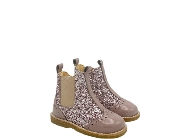 Angulus Eerste Chelseaboot Rose Glitter (maat 21-25)