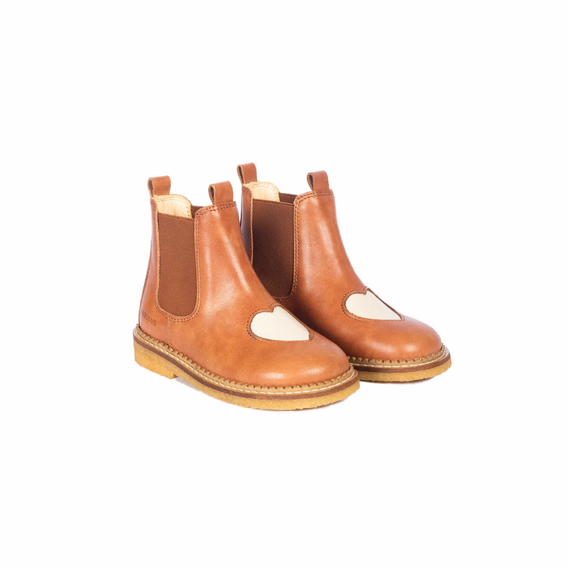 Angulus Chelseaboot Heart Cognac (maat 26-32)