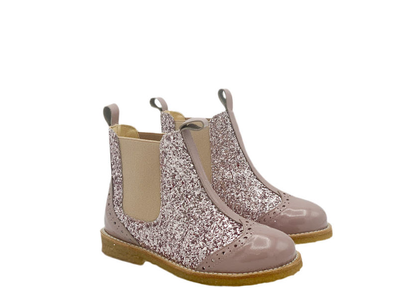 Angulus Chelseaboot Glitter Roze (maat 27-32)