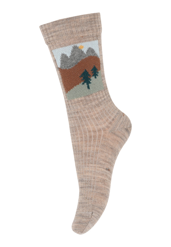 Mp Denmark Willum Socks Light Brown Melange