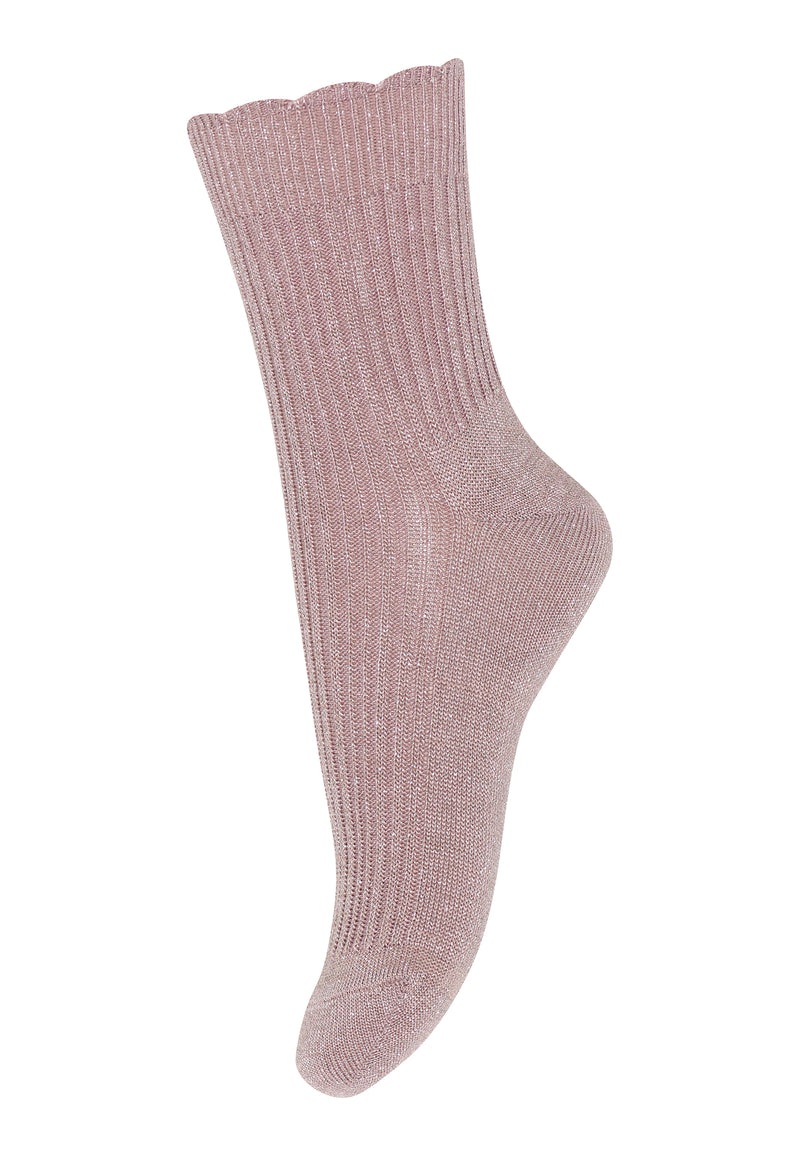 Mp Denmark Celosia Glitter Socks Mauve Shadows