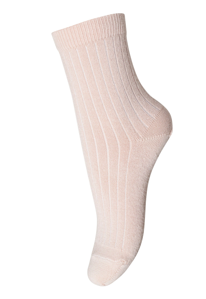 Mp Denmark Cotton Rib Socks Rose Dust