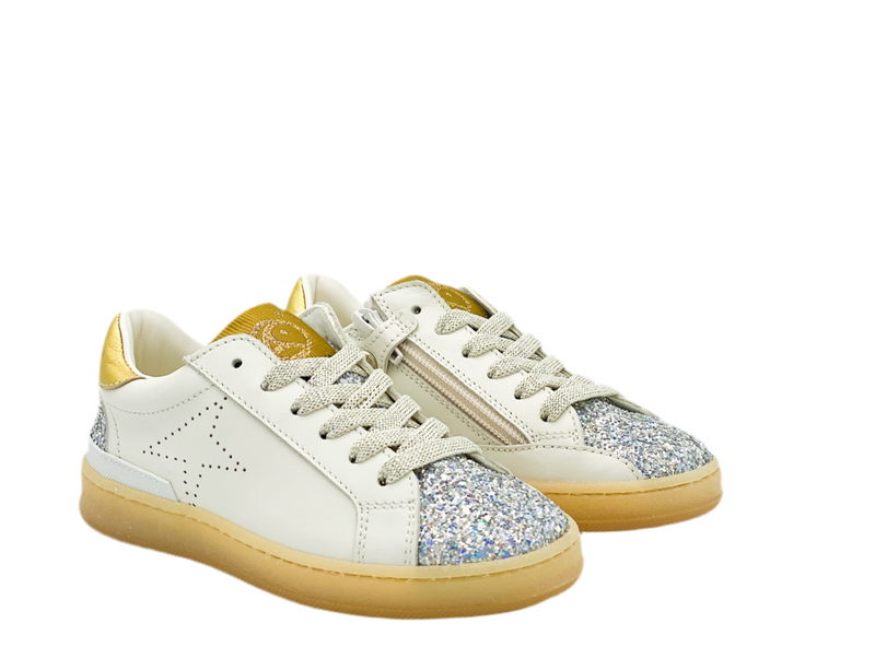 Rondinella Witte Basketter Glitter (maat 27-35)